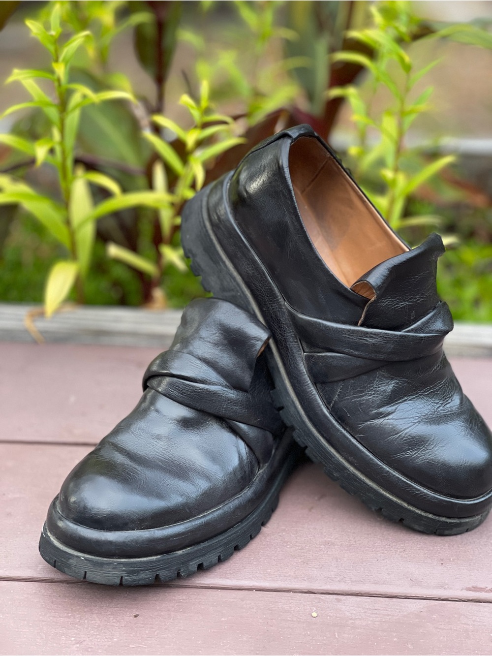 Woman’s A.S.98 Black Leather Slip-On Loafers
